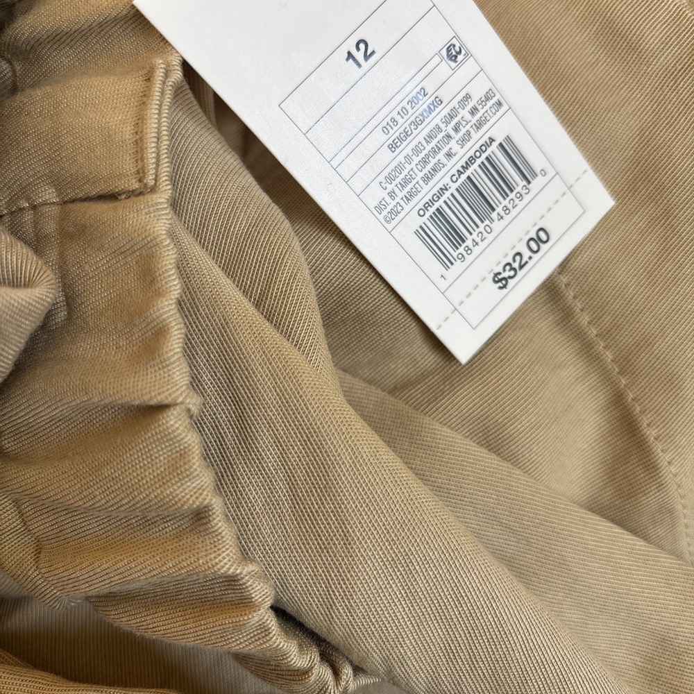 Women's High-Rise Straight Trousers - A New Day Beige SIZE 12 - Picture 4 of 5